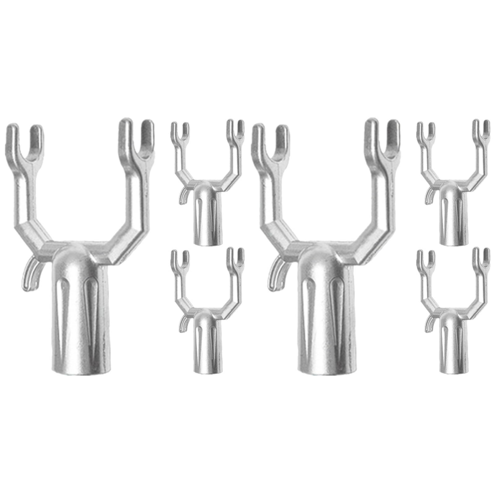 HOMSFOU 6 Pcs Clothes Rail Fork Closet Hook Pole Forks Clothes Picking Rod Forks Clothing Hanger Pole Heads Retractable Clothesline Fork Props Aluminum Alloy Telescopic