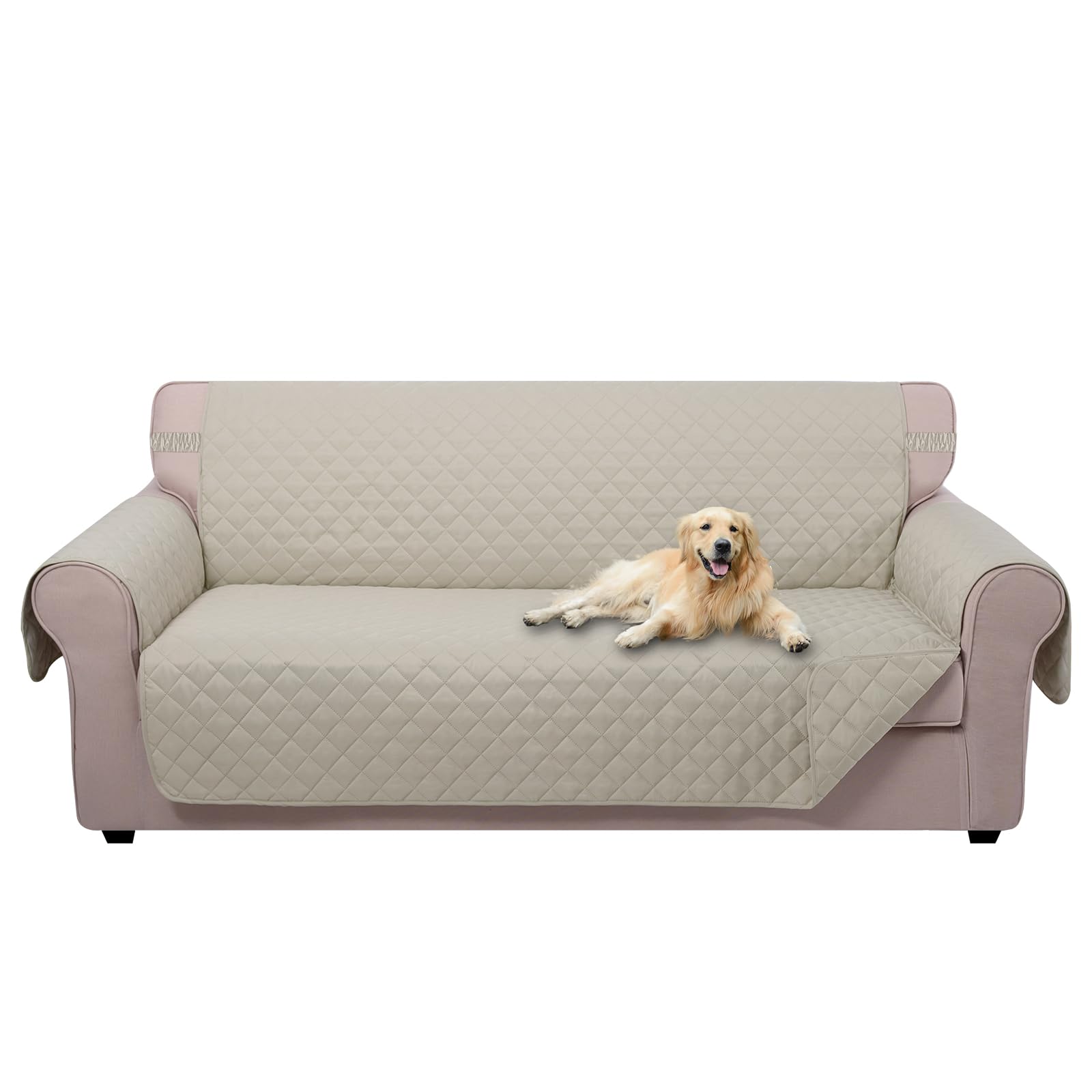 Photo 1 of U-NICE HOME Large Sofa Cover Reversible Couch Cover for Dogs with Elastic Straps Water Resistant Furniture Protector for Pets Couch Cover for 4 Cushion Couch (Oversized Sofa, Beige/Beige)