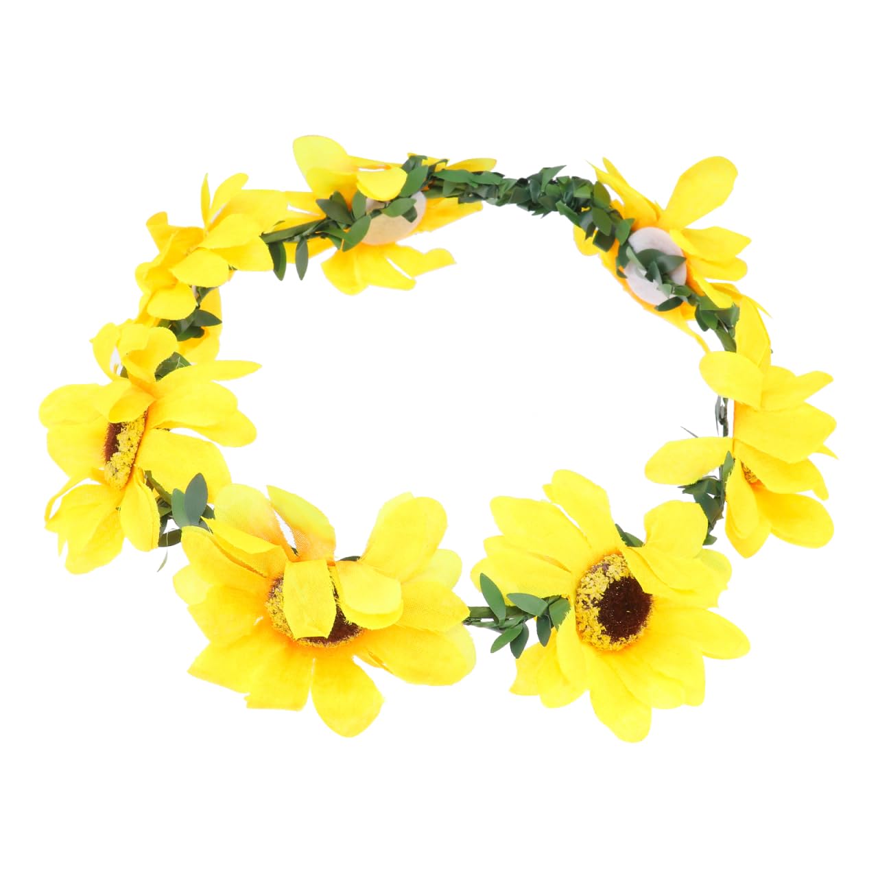 FRCOLOR Sunflower Flower Crown Headband, Yellow Floral Hair Wreath, Festival Hair Accessories for Women and Girls