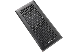 SANYCASA Floor Register 4x10 Inches Heavy Duty Walkable Steel Floor Vents Ease Adjust Air Flow Direction Floor Registers - Boston Design - Oil Rubbed Bronze Air Floor Vent Covers for Home