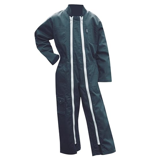 LMA Stahl Trägerhose mit Tasche, Weiß, grün, 401900 POUSSIN