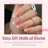 EONFAVE False Nail Tips Kit 240pcs Almond Press On Nails 15 Sizes Nude Pink view 2