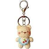 Bear Keychain Handmade Crochet Pendant Exotic Animals Handbag Charm Car Cartoon Creative Funny Gifts For Men And Women