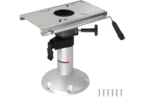 Amarine Made Adjustable Boat Seat Pedestal, Aluminum Boat Seat Base with Slide for Locking, 13.5" to 18" Height Boat Pedestal