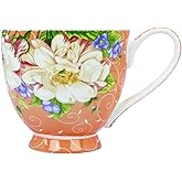 YUESITE 16oz Bone China Coffee Mugs for Women Mugs Flora Coffee Tea Cups Novetly Coffee Cups Gift for Women Mom Friends