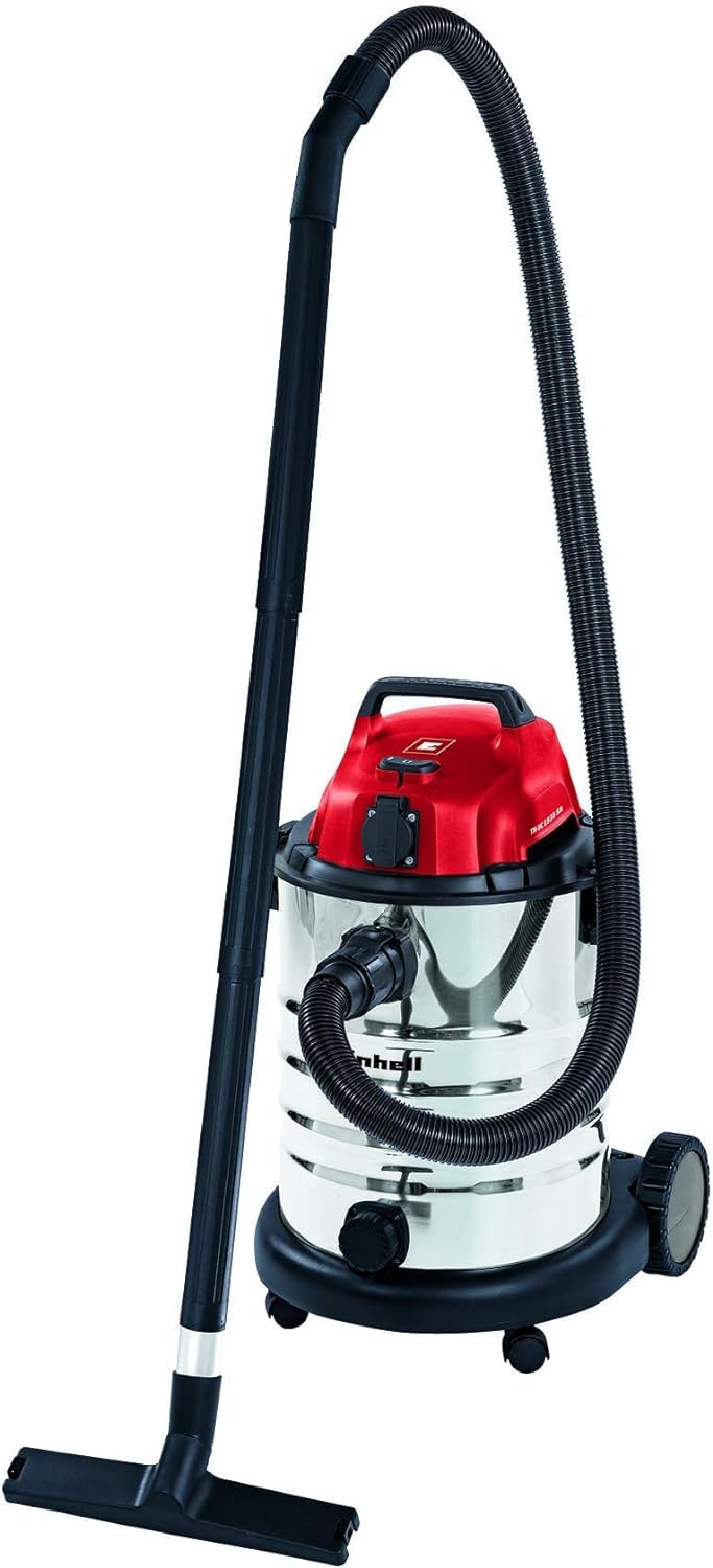 Einhell Wet and Dry Vacuum Cleaner 1500W, 30L Stainless Steel Tank, Power Take Off, incl. Plastic Suction Hose, Floor/Crevice Nozzle, filters TE-VC 1930 SA