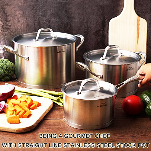 HOMI CHEF 6Piece Matte Polished Nickel Free Stainless Steel Cookware