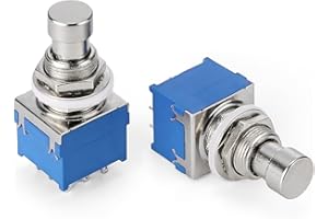 SWHMC 2Pcs 9-Pin 3PDT Guitar Effects Pedal Box Stomp Foot Metal Switch True Bypass