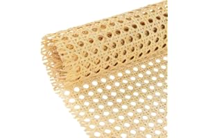 RESLLOWE Natural Width Rattan, 14"x20" Cane Webbing Roll, Woven Cane Mesh Net, Natural Vine Wicker Cane Webbing Rattan Sheets for Chair Cabinet Ceiling Bed Furniture