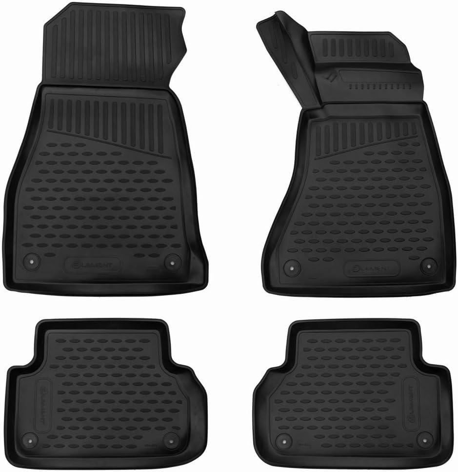 Element EXPENT3D02022210k Tailored Custom Fit 3D Rubber Floor Mats for Audi A4, 2016, Estate, Black