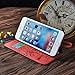 CORNMI Design for iPhone 6 plus Case, Premium Vintage Flip Wallet Leather Magnetic Closure Cover Skin for iPhone 6 plus and 6S plus 5.5 inch with Card Slots, Cash Compartment and Wrist Strap(Wine Red)