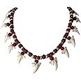 Swimmi 13! Genuine Shark Teeth Necklace for Men, Mako Shark Tooth Necklace, Handmade Wooden Beads adjustable Cords Shark Tooth Necklace for Women Jewelry DA255-N