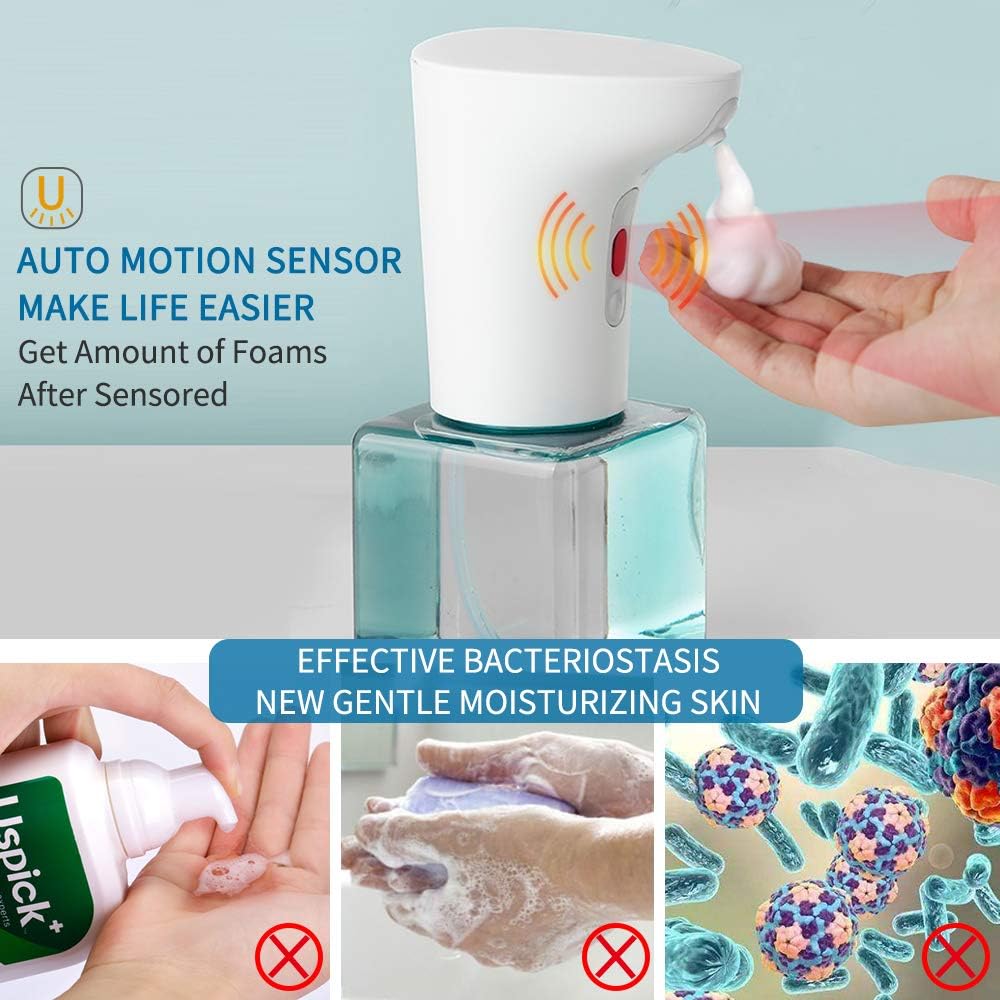 Soap Dispenser, Touchless Foaming Soap Dispenser Infrared Motion Sensor, Hand Free Countertop Soap Dispensers, Battery Operated, Xmas Gift Automatic Soap Pump for Bathroom Kitchen, 450ml: Home & Kitchen