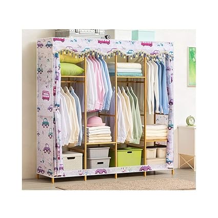 Canvas Wardrobe Large Wooden Bedroom Portable Wardrobe Free