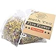 Five Flower Bath Tea Bag - Tub Tea, Floral Bath Soak, Relaxation Body Soak Elder Flowers, Rose, Lavender, Chamomile, Calendula, Epsom Salt