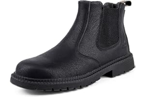 ZBVB Steel Toe Work Boots for Men Women Slip-on Chelsea Boots, Men's Industrial Construction Shoes, Waterproof, Lightweight, Comfortable, Non-slip Safety Boots…