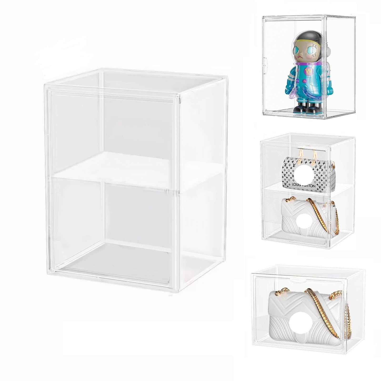 Siyecioa Acrylic Display Case for Collectibles, Transparent Acrylic Display Box with Door, Organizer & Protectors for Pop Figures, Funko Pop、Blind Box、Minifigure Figurines、Trophy(40×30×25cm) — image 1