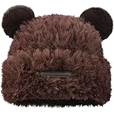 Bagkeak Bear Ears Warm Fluff Hat Cozy Winter Outdoor Practical Hat Casual Fashion Adjustable Beanie Cap for Women 2025