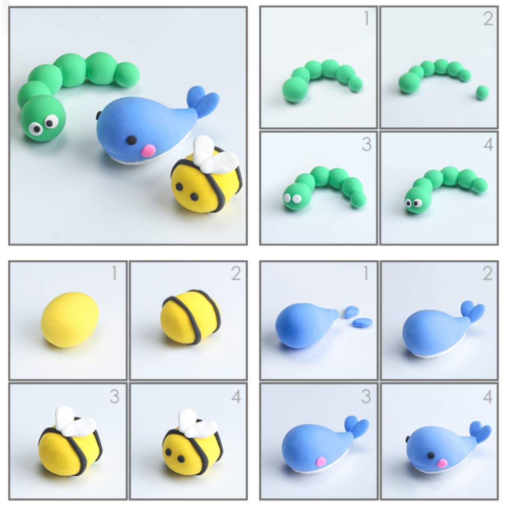 36 Colors Modeling Magic Clay Ultra-Light Safety Plasticine DIY Air Dry Clay Set with Tools for Kids Present(0.65oz-0.7oz Per Color)