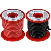BNTECHGO 14 Gauge Silicone Wire Spool red and Black Each 25ft Flexible 14 AWG Stranded Tinned Copper Wire