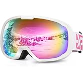 EXP VISION Ski Goggles for Men Women, OTG Snowboard Goggles with 100% UV Protection Anti Fog Lens Snow Goggles