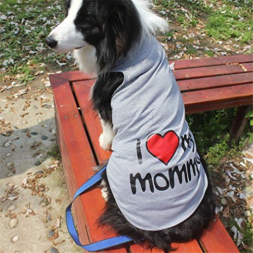MagicMen Cotton T-Shirt Vest Pet I Love Mommy Dog T-Shirt for Medium/large dog