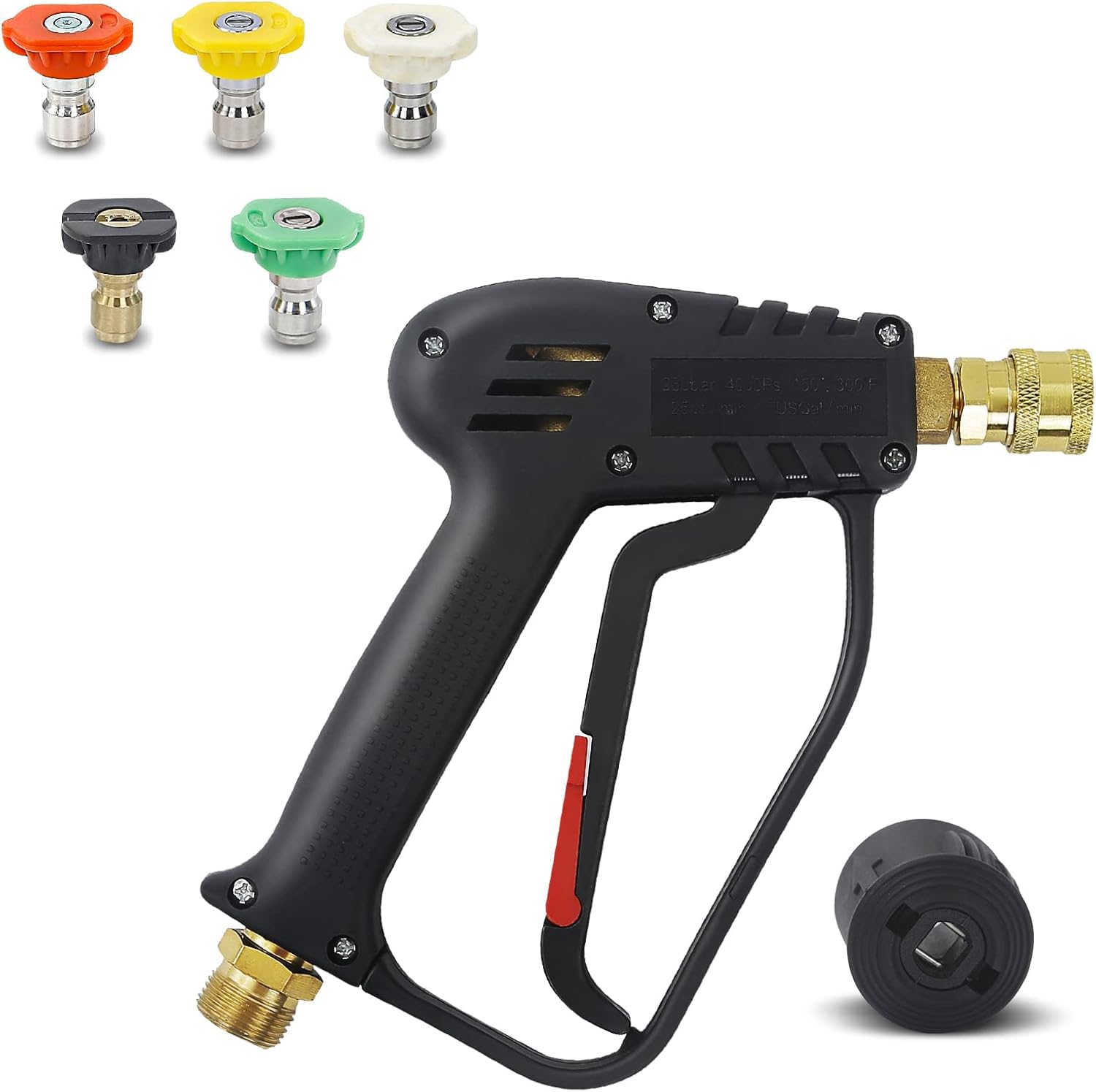 DERASL 4000PSI High Pressure Washer Gun for Nilfisk, Bosch with M22 14MM Hose Connector, Compatible with Nilfisk/Bosch Quick Connector, Car Wash Gun Short Gun for Car Washer Cleaning Tool