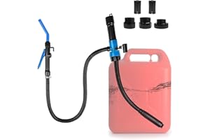 @UTOS Portable Transfer Pump Battery Operated for Gas, Fuel, Diesel, Water, Gas Siphon Pump for Gasoline 2.4 GPM Flow with 3 Adapters for Cars, Motorcycles, Camping Blue