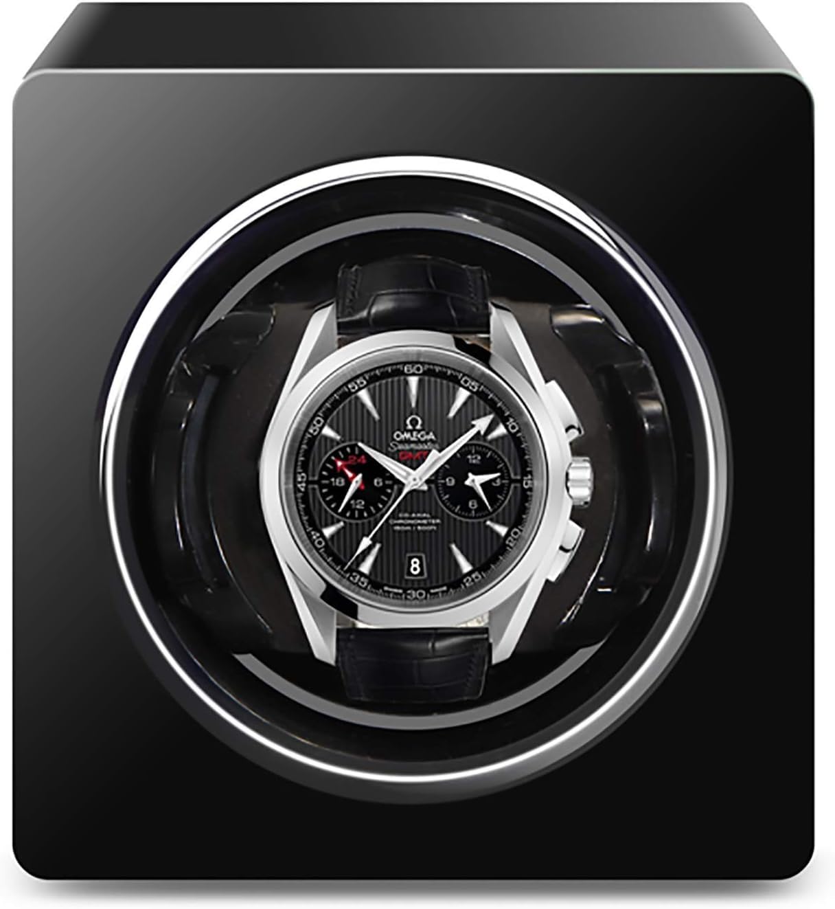 Winding Box Watch Winders - Mini Vertical Mechanical Watch Shaker Watch Winding Box Rotating Watch Device Household Red Black Watch Storage Box Display Holder (Black)