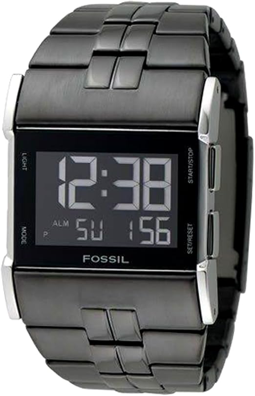 Fossil Men's JR9710 Grey Stainless Steel Bracelet Grey Digital Dial