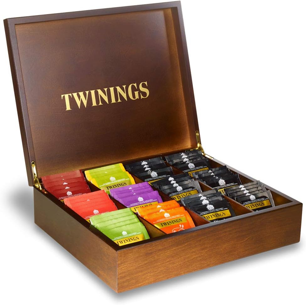 Twinings 12 Deluxe de caja de compartimiento de madera del té: Amazon.es: Hogar