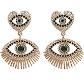 Eye Earrings for Women, Eye Heart Dangle Earrings, Evil Eye Earrings Hypoallergenic, Blue Eye Earrings Studs, Beaded Eyes Drop Earrings, Cute Eye Jewelry -s Funny Earrings