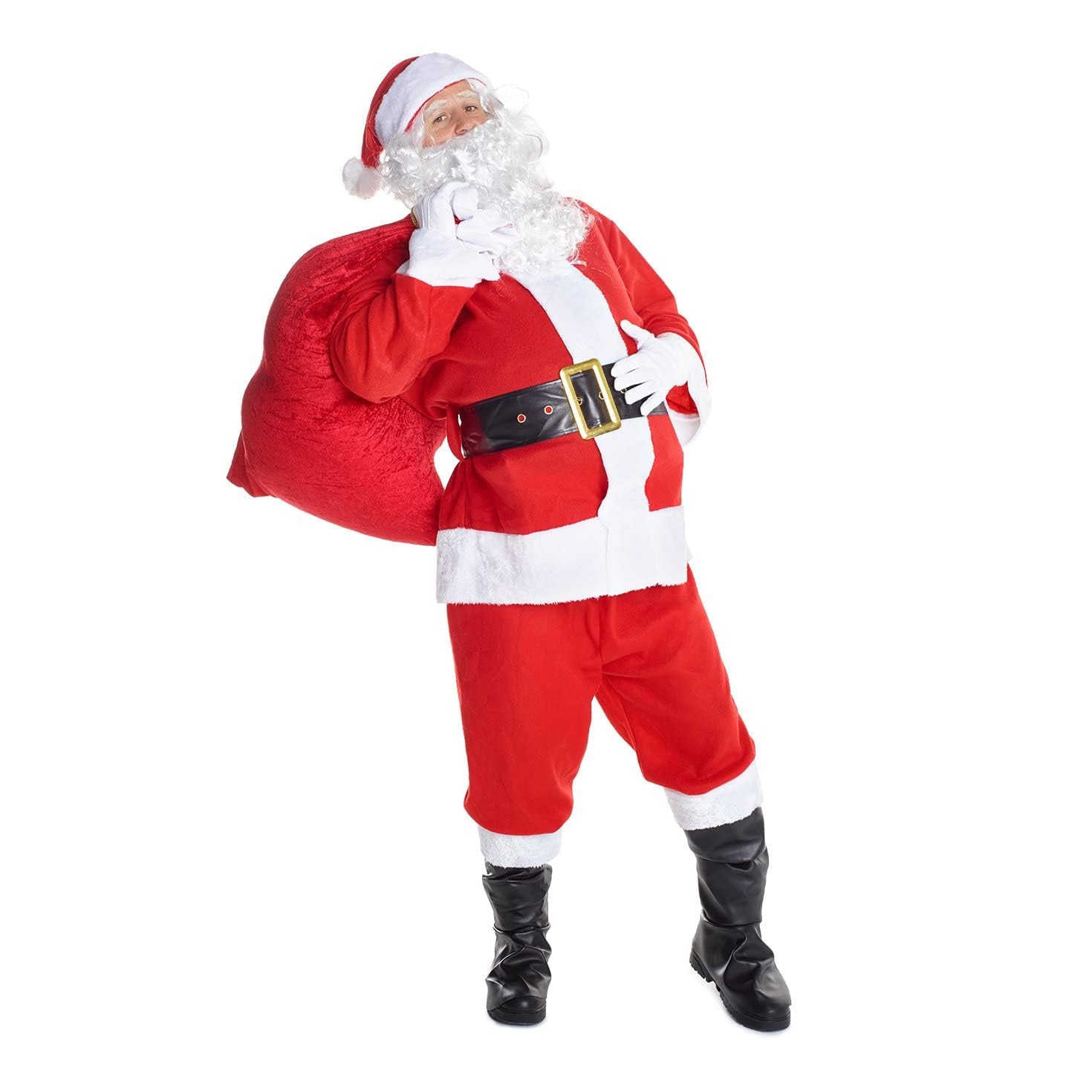 Morph Santa Costume Adult Red Santa Claus Suit for Men - Holiday Outfit for Christmas Parties and Events, X-Large