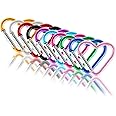Ouligay 10pcs Cute Heart Shaped Carabiner Star Carabiner Heart Shaped Backpack Clips Key Ring Clip Heart Keychain Clip for Dog Leash Water Bottle Holder Snap Clips Keys