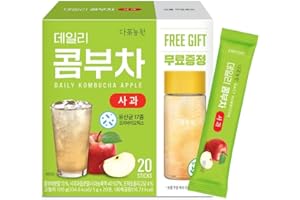 KAYFOOD-Kombucha-Apple-Garden-Daily Powdered Mix, Probiotics & Prebiotics, 20 Sticks Bottle (3.52oz), Zero Sugar, Diet, Gut Healthy Sparkling Beverage, Fermented Korean Drinks for Iced Tea Hot Tea, Workout Tea