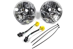 KC HiLiTES 42302 H4 Headlight Conversion Kit for Jeep JK, chrome, size:- 7 inches diameter