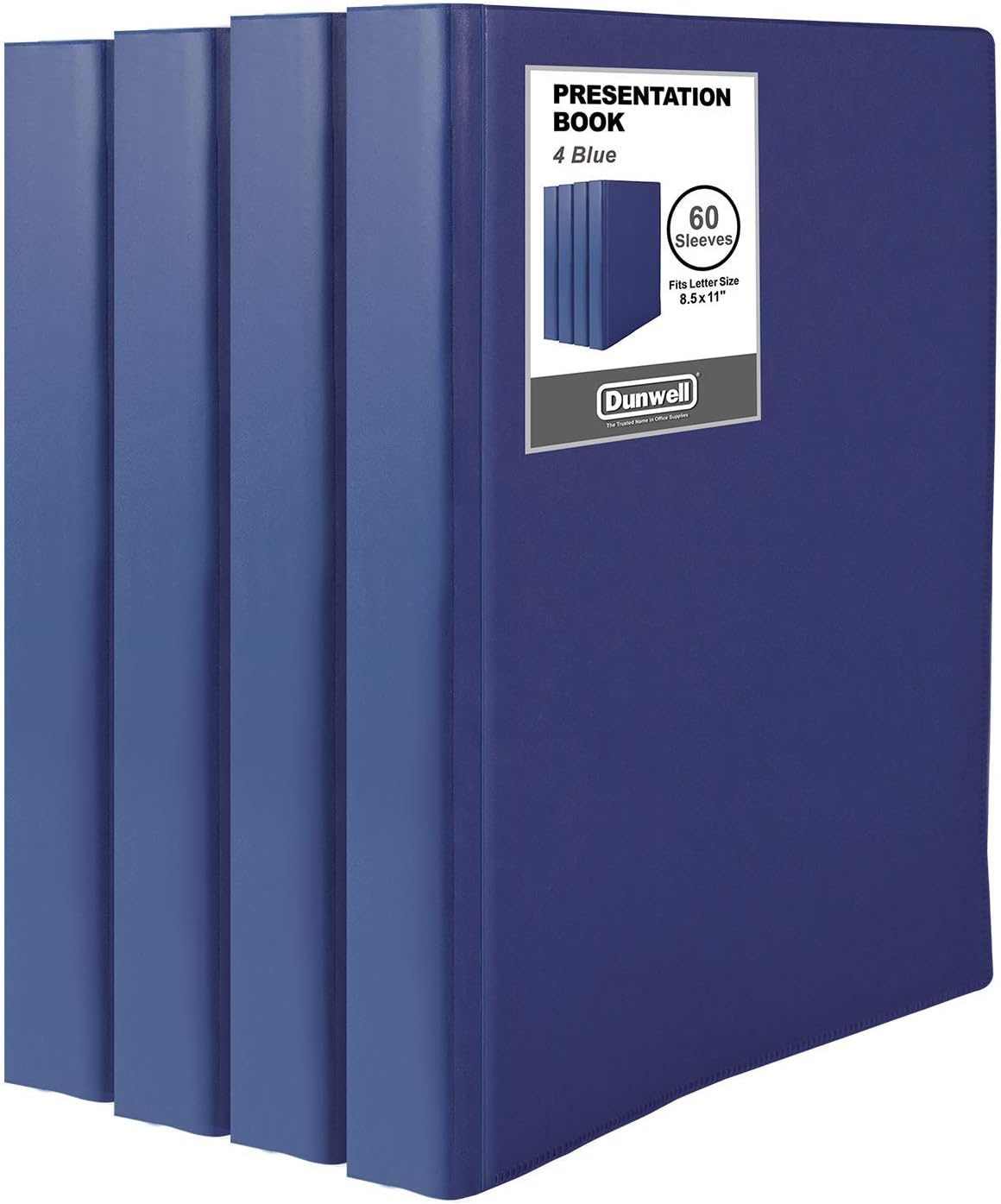Dunwell Binders with Plastic Sleeves (Navy Blue, 4 Pack), 60Pocket