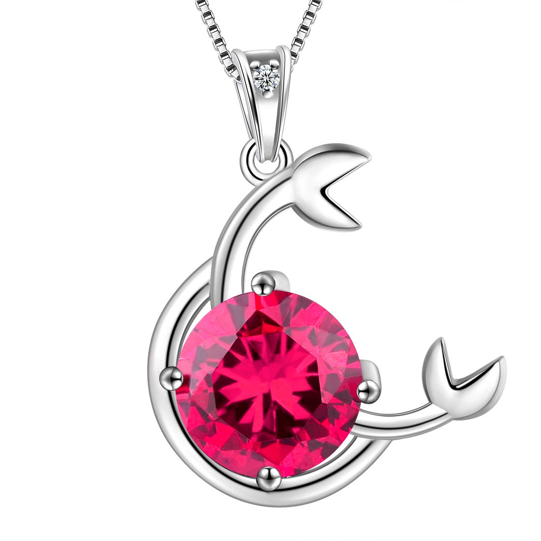 Aurora Tears Cancer Necklace 925 Sterling Sliver 12 Zodiac Pendant Constellation July Birthstone Necklace CZ Horoscope Jewellery Gift for Women and Girls DP0134X