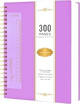 NIRMIRO A4 Notebook Hardback Spiral 300 Pages 100GSM Purple PVC Cover