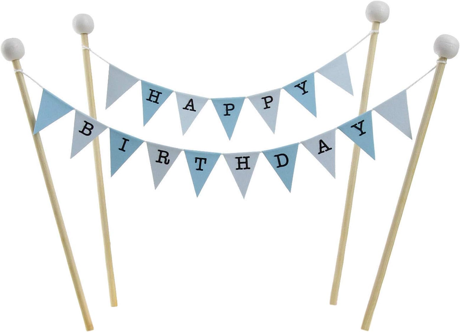 Amazing Buntings Birthday Mini Cake Bunting Topper,Blue Colours,Hand Made in UK, 123018