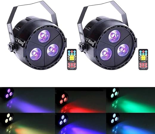 U King 15w Par Licht 3 Leds Disco Beleuchthung Effektstrahler Mit Fernbedienung Von Ir Remote Und Dmx Control Rgbp Mischfarbe 4 Betriebsartenfur Disco Party Bar Buhne Weihnachten Halloween 2 Stuck Amazon De Musikinstrumente