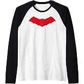 DC Comics Batman Red Chest Logo Raglan Baseball Tee