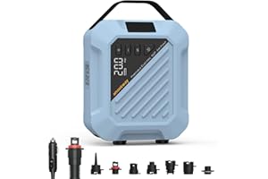 anoutway Rechargeable 20PSI SUP Pump The Jungle -Quick Portable SUP Air Pump,Electric Paddle Board Pump Auto-Off &12V DC Car Connector for Inflatable Paddle Boards, Boats, Inflators