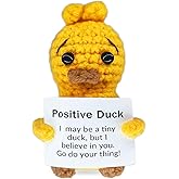 LNEMDP Handmade Crochet Mini Duck Emotional Support Gift for Women, Fun Birthday Present Christmas Stocking Stuffer for Friends and Colleagues