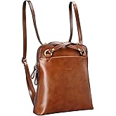 Banuce Leather Convertible Backpack Purse for Women Small Shoulder Bag for 9.7 inch iPad with Ajustable Strap Lightweight Vintage Brown