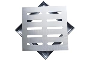 Drainage Grate 12x12 Inch Heavy Duty Thicken Stainless Steel Drain Grate Even Hollow-Out Multi-Purpose Drain Cover for Outdoo