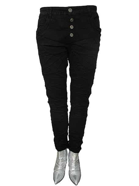 Karostar by Lexxury Denim Stretch Baggy-Boyfriend-Jeans Boyfriend 4 Knöpfe offene Knopfleiste weitere Farben