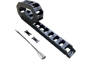 TFORVE 1M Drag Chain Cable Carrier Wire 25x50mm (HxW) Big Size Stable R55 Open Type for CNC Router Electronic Industrial Machine with Cable Tie