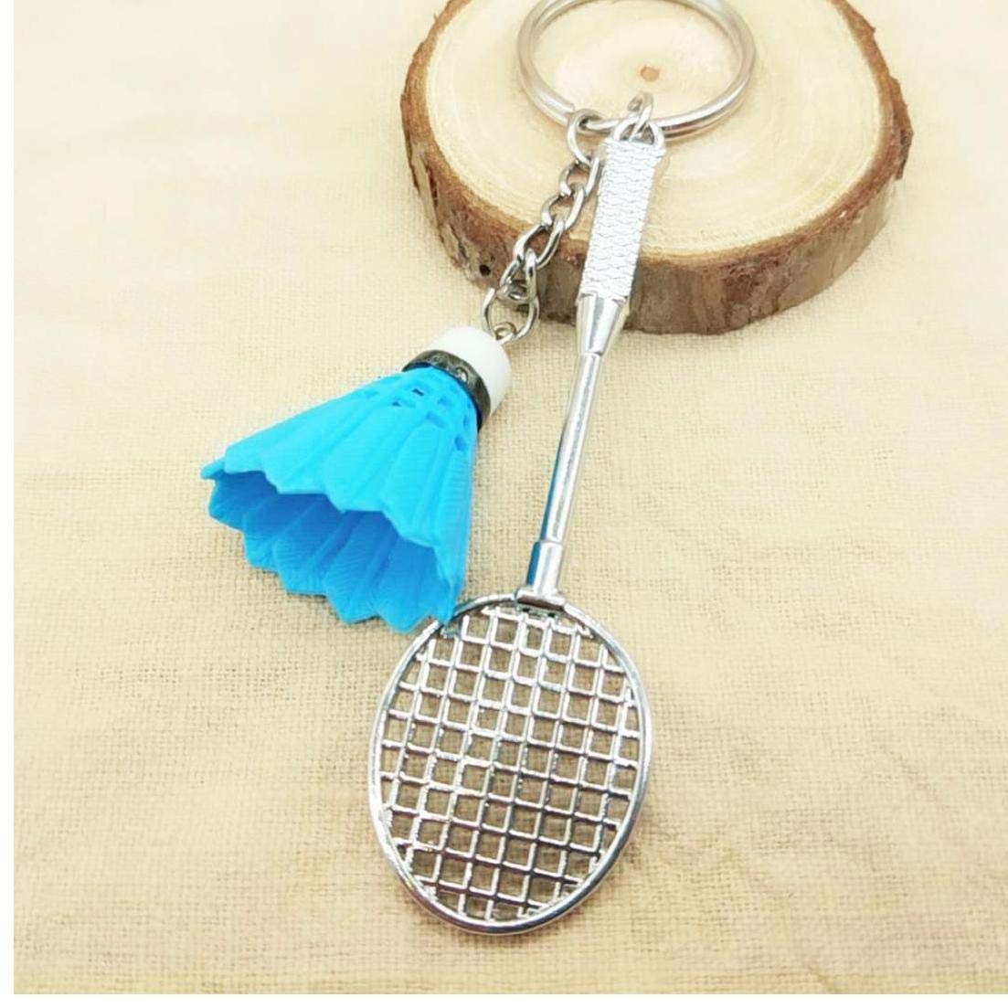 Cute Mini Badminton Keychain Sport Goods Ball Keyrings Accessories Yellow