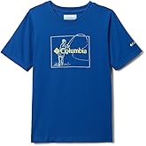 Columbia Youth La Poudre Pass Short Sleeve T-Shirt, Mountain Blue/Fly Fish Fun, Large